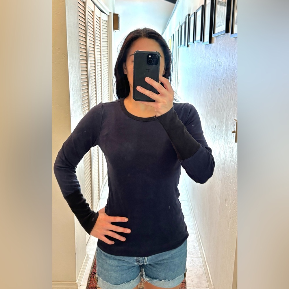 J. Crew Blue Fitted Long Sleeve Tee